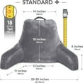 thumbnail image 3 of Husband Pillow Dark Grey, Standard+ Original Reading Pillow in Bed Rest Chair, Shredded Memory Foam Large Lounge Cushion Adult Backrest w/ Arms, Comfy Back Support for Sit Sitting Up, Removable Cover, 3 of 9