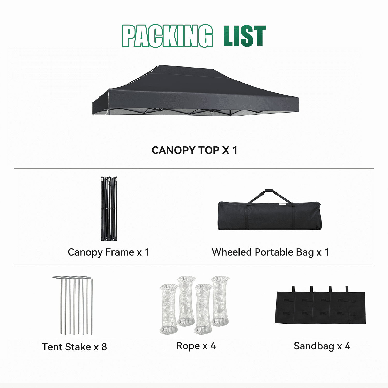 Dateyes 10x15FT Pop Up Canopy, Outdoor Canopy Tent with Carry Bag, Easy Setup Portable Instant Canopy with 4 Sandbags and 8 Stakes for Outdoor Events, Commercial, Beach, Backyard, Lawn, Dark Gray