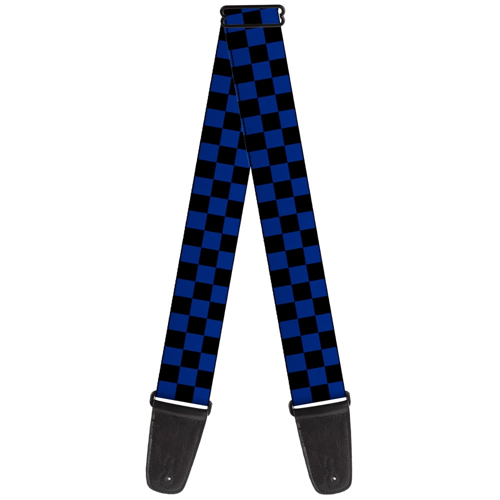 Buckle-Down Guitar Strap, Checker Black Royal 288C, 2 Inches Wide