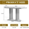 thumbnail image 2 of 47" Modern Faux Marble Console Table, Rectangular Top & Pillar Stainless Steel Base, Narrow Entryway Table for Entrance, Hallway, Foyer, or Living Room, 2 of 6