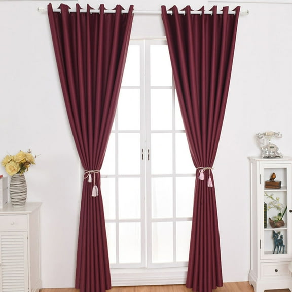 WEAVILUX Modern Blackout Curtains 1-Pack Dark Red Polyester Window Drapes Energy Saving