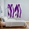 thumbnail image 4 of Purple White Moire Kitchen Curtains 63 Inch Length, Modern Abstract Art Grommet Top Bedroom Living Room Curtains, Light Filtering Cafe Curtain Drapes 2 Panels Set 84''x63'', 4 of 9