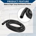 thumbnail image 6 of Unique Bargains Silicone Vacuum Tubing Hose Automotive Vacuum Line High Temperature 3.3 Ft 9/16" 14mm ID 3mm Thickness 1 Pc Black 130PSI Max Pressure, 6 of 8