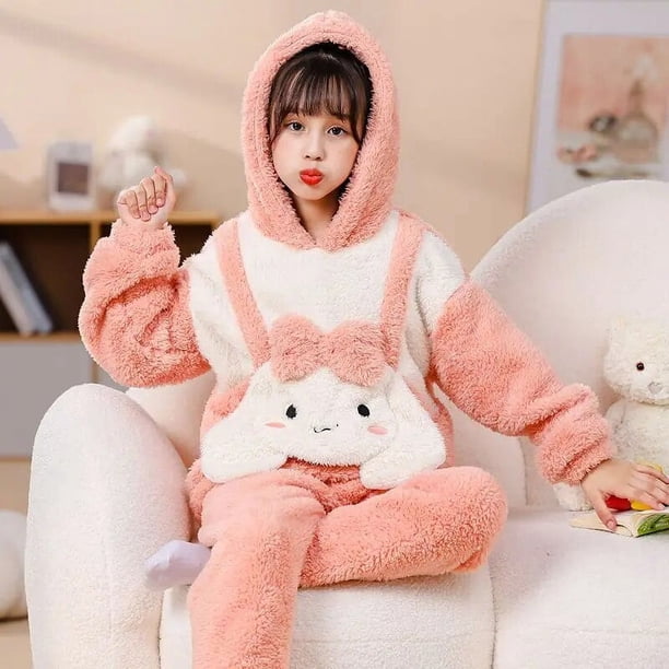 Sanrio Cinnamoroll Hooded 2 Pcs Pyjama Sets for Women Zipper Warm