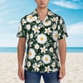 thumbnail image 4 of Bixox Men's Hawaiian Shirts Men's White Daisies and Bee Print Short-Sleeve Shirt-Medium, 4 of 8