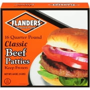 Flanders Homestyle Beef Patties, 16 Quarter Pound Classic Beef Patties, 4 Pound Box