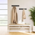 thumbnail image 5 of Coat Rack Wall Mount, 7.88 Inches Black Metal 3-Hook Organizer Coat Hooks, Wall Hooks for Hanging, Hat Rack Bag Hanger Key Holder for Wall, Purse Hanger Towel Racks for Bathroom, Not Adhesive, 5 of 9