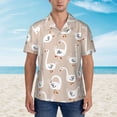 thumbnail image 4 of Lsque White Goose pattern Hawaiian Shirt for Men, Unisex Summer Beach Casual Short Sleeve Button Down Shirts-Large, 4 of 9