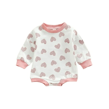 

Avamo Girls Onesies Long Sleeve Bodysuit Crew Neck Jumpsuit Party Cute Playsuit Casual One Piece Bodysuits Pink 70cm