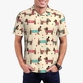 thumbnail image 3 of Balery Dachshund Dog Puppy Printed Men’s Short Sleeve Polo Shirt, Midweight Men's Shirt,Golf Polo shirts -Large, 3 of 9