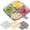 Mixed, variant on 4-Compartment Dipping Sauce and Side Dish Plate, Plastic Ingredient Prep Tray with Handle for Kitchen, Versatile Appetizer and Fruit Serving Dish, 6.5 x 7.8 Inches