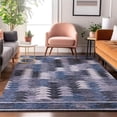 thumbnail image 5 of HomeRoots 665691 8 x 10 ft. Blue & Ivory Southwestern Transitional Washable Machine Made Rectangle Area Rug with UV Protection, 5 of 9