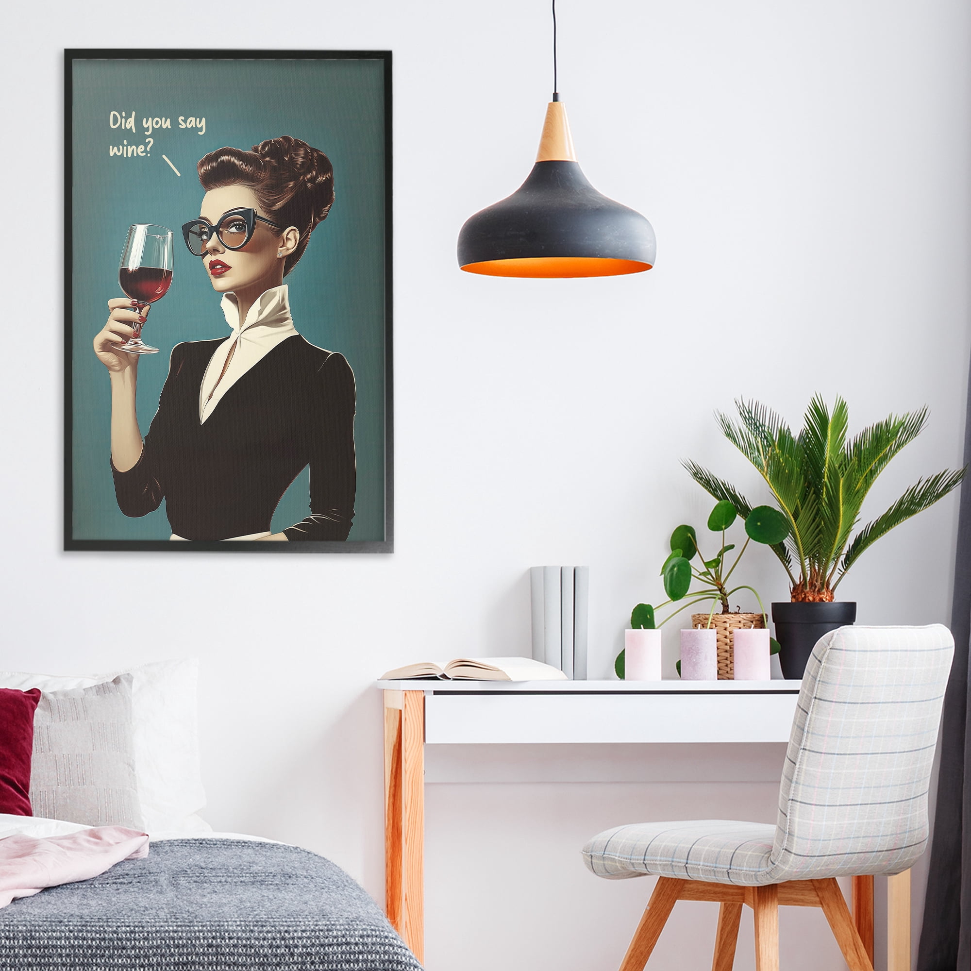 Stupell Industries Did You Say Wine Black Framed Giclee Art, design by Andreas Magnusson