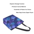 thumbnail image 3 of Open Top Canvas Tote Bag with Zipper Reusable Shopping Bag 13.5x15" Roomy Carryall Deep Indigo Snowflakes, 3 of 9
