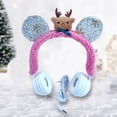thumbnail image 4 of Fiudx Decoraciones navideñas para interiores Joyas de peluche navideñas nuevas con lindos accesorios para la cabeza corpórea Auriculares para pareja de ancianos Wapiti Moggie Modelo con cable montado, 4 of 6
