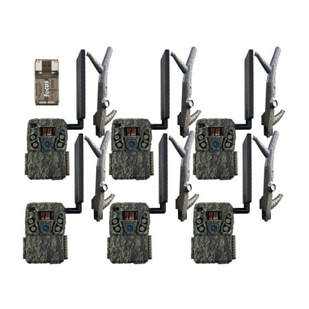 Browning Trail Camera - Defender Wireless Vision Pro HD AI 46MP (6 Pack) Bundle with Long Range Cellular Antenna and Card Reader (13 Items)