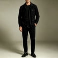 thumbnail image 5 of Kalauyu Two Piece Outfit Sets for Men Long Sleeve Button Down Shacket Jacket and Drawstring Jogger Pants Matching Set Casual Walking Suit, 5 of 7