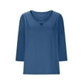 thumbnail image 3 of fatyb Womens 3/4 Length Sleeve Tops Dressy Soft Tunic Shirts Solid Color Casual Tee Blouses for Women, 3 of 6