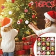 thumbnail image 2 of 16pcs 2.36" Small Christmas Ball Ornaments Shatterproof Christmas Decorations Tree Balls for Holiday Wedding Party Decoration, Tree Ornaments Hooks Included (Champagne, 6cm/2.36"), 2 of 7