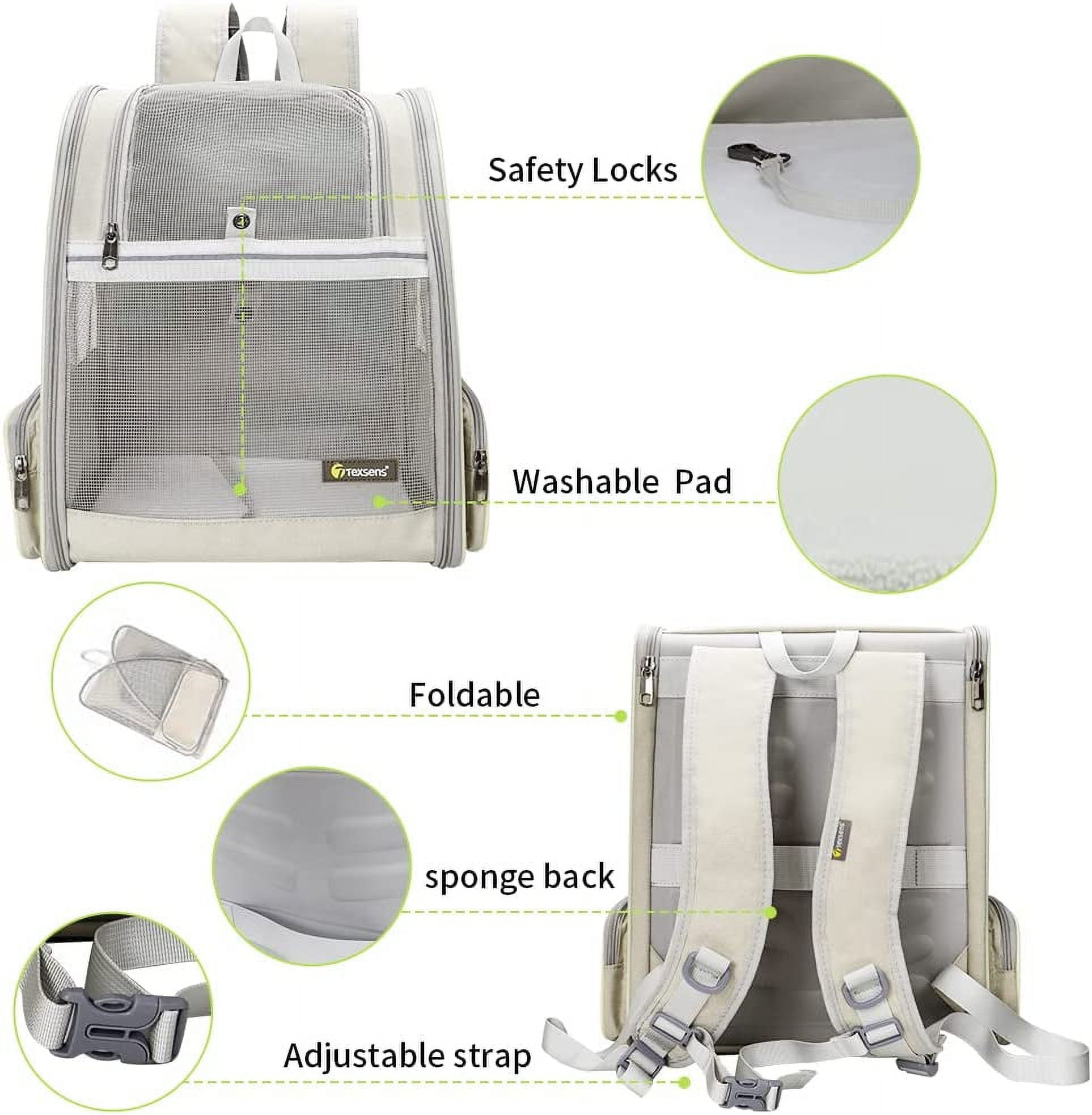 Pet Carrier Backpack with Window Blind for Small Cats Dogs, Ventilated Design, Safety Straps, Buckle Support, Collapsible, Designed for Travel, Hiking, Winter Outing, Outdoor, Go to Vet