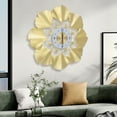 thumbnail image 6 of Autrinix Scandinavian Wall Clock, 70cm Ginkgo Biloba Design, White & Gold Modern Decorative Metal Clock, Quiet Battery Operated Timepiece for Living Room & Bedroom, 6 of 11