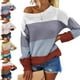 thumbnail image 2 of Prendas de punto para el hogar suéter transpirable con hombros descubiertos para mujer cuello redondo suave color de contraste para citas ANGGREK Otros, 2 of 5