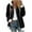 Black, variant on Womens Winter Plush Jacket Casual Fleece Warm Coat with Hood Plus Size Color Block Zip Jackets Outcoat