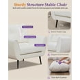 thumbnail image 4 of LAZZO Tufted Leather Accent Chair, Mid-Century Modern Upholstered Armchair for Living Room and Bedroom, White, 4 of 7