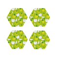 thumbnail image 2 of Balery 4 Pcs Green Appleleather Coasters Set, Drink Table Cup Coasters For Living Room Kitchen Coffee Decor, 2 of 9