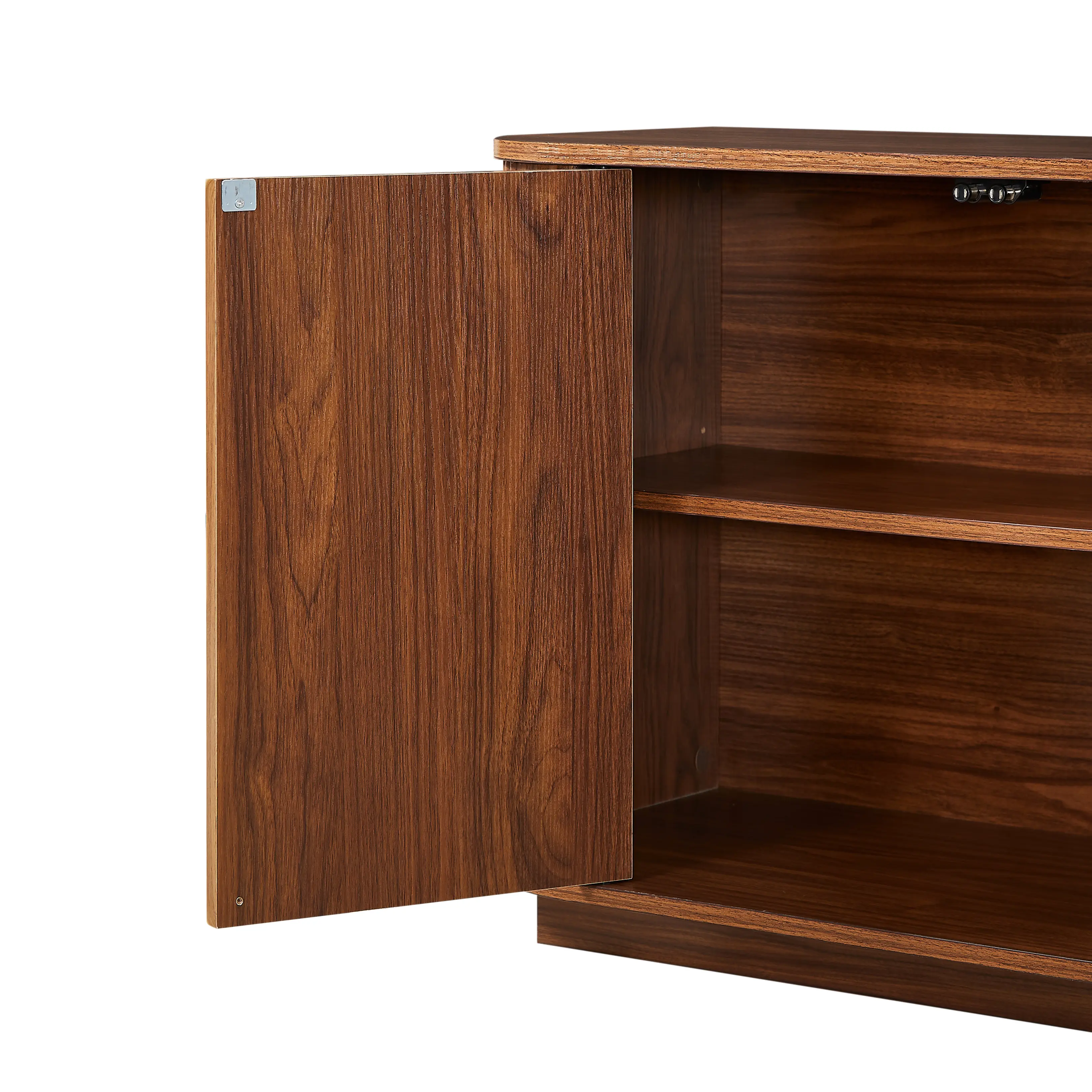 Aukfa TV Stand for TVs Up to 65", Striped Sideboard Storage Cabinet for Kitchen/Bedroom/Entryway,Walnut