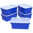 thumbnail image 5 of Storex Small Portable Cubby Bin with Cover, 5-Pack-Color:Translucent, 5 of 7