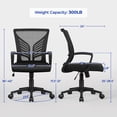 thumbnail image 3 of Silla Yaheetech Mesh, soporte lumbar ergonómico con respaldo medio, negro, 3 of 9