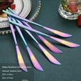 thumbnail image 2 of HOMQUEN Matt Rainbow Dinner Knives Set, 6 Piece, 8.9 Inch, Stainless Steel, Modern Design, Dishwasher Safe, 2 of 7