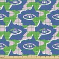 thumbnail image 2 of Ambesonne Fashion Fabric by the Yard Upholstery, Abstract Eyes Pattern Art, 3 Yards, Dark Violet Fern Green, 2 of 5