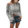 thumbnail image 4 of Txlixc Blusa de mujer, pullover holgado de manga larga Txlixc moda, 4 of 8