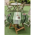 thumbnail image 5 of Outdoor Tablecloth with Umbrella Hole Zipper Forest Green Ombre Stripe Round Tablecloth 60" Waterproof Outside Table Cloth Farmhouse Simple Striped Patio Table Cover Tablecloths for Picnic Party, 5 of 8