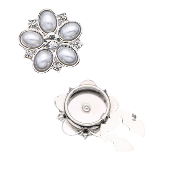 Rhinestones Flower Button Covers Shirt Accessories Ergonomic Design Decorative Button With Secure Clasp for Formal Event