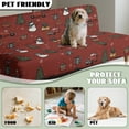thumbnail image 7 of SCRAWLGOD Christmas Tree Truck Snowman Print Wine Red Armless Futon Cover Stretchable Futon Covers, Comfy Elastic Sofa Bed Cover, Machine Washable Couch Slipcover with Elastic Bottom for Pets, 7 of 7