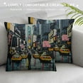 thumbnail image 3 of Chilfamy Decoraive Throw Pillow Covers Original Yellow Fine New York Night Canvas Parks City Street Light Large Cab Cushion Case for Sofa Couch White, 3 of 5