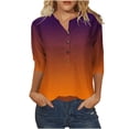 thumbnail image 1 of HKEJIAOI Polyester 3/4 Tops pour Femmes Col Rond Imprimé Floral Tops pour Femmes 2023 Élégant, 1 of 5