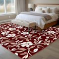 thumbnail image 4 of 6'x9' Area Rugs, Red White Floral Indoor Outdoor Area Rug for Living Room Bedroom, Farmhouse Retro Botanical Leaves Washable Bathroom Rugs Kitchen Floor Carpet Mats Home Decor Aesthetic, 4 of 8