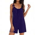 thumbnail image 4 of Women's Pajama Sets 2 Piece Lounge Sets Fashion Casual Solid Color Pants Comfortable Sleeveless Short Pants Jumpsuit, 4 of 6