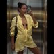 thumbnail image 4 of Conjuntos de Verano de 2 Piezas: Camisa Abotonada, Top y Falda, Conjuntos Casuales para Estar en Casa. Amarillo Talla Única, 4 of 10
