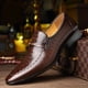thumbnail image 2 of Mocasines hechos a mano de piel patentada para hombre, zapatos casuales de marca de lujo para hombre, mocasines italianos, zapatillas marrones, zapatos formales (27 cm), 2 of 3