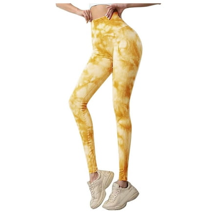 

Mortilo Workout Bra Women s Hip-lifting High-waist Sexy Tie-dye Yoga Pants Sports Training Leggings Polyester Yoga Leggings