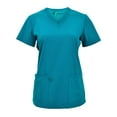 thumbnail image 4 of Green Town Scrubs for Women - 4 Pocket V-Neck Scrub Top, Stretch Fabric, Easy Care Uniforms, 4 of 7