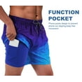 thumbnail image 4 of Aideaone Mens Swim Trunks with Compression Liner 5.5" Inseam Quick Dry Bathing Suit Lightweight Swimming Shorts Bathing Trunks Swimwear Board Shorts, 4 of 8