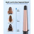 thumbnail image 6 of Ceramic Tapered Curling Wand 0.5-1 Inch Beachy Waves, 1/2-1 Inch Curling Iron for Long Hair,Dual Voltage Hair Wand Curler with LCD Display 225-450℉|Glove Include, 6 of 7