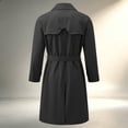thumbnail image 6 of Hulanddfd Mens Coat Double Breasted Belted Trench Coat, Long Windbreaker with Pockets & Button Cuffs, Elegant Outerwear, 6 of 8