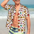 thumbnail image 3 of Haiem Hot Dog Pizza Printed Hawaiian Shirt for Men - Men’s Casual Beach Summer Shirts - Stretch Fabric with Modern Fit-3X-Large, 3 of 7